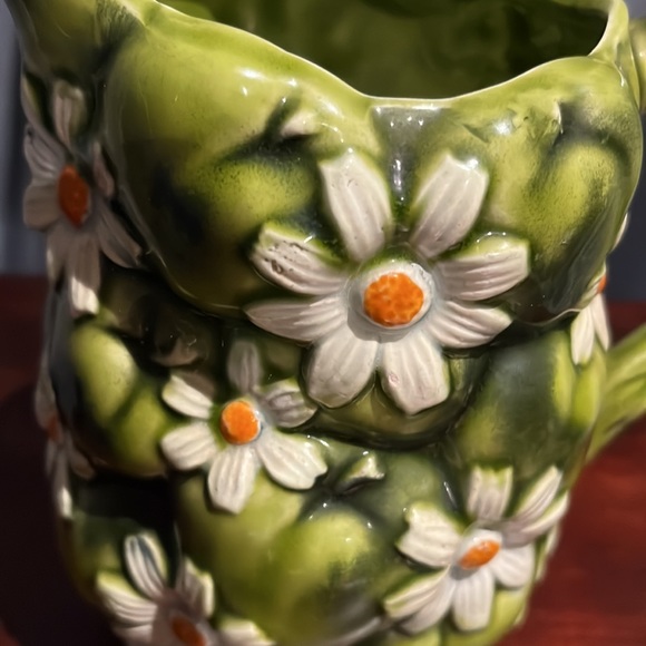 SOLD IN BUNDLE 1967 Inarco 3D Green Apples & Daisies Pitcher Creme de Menthe - Picture 6 of 11